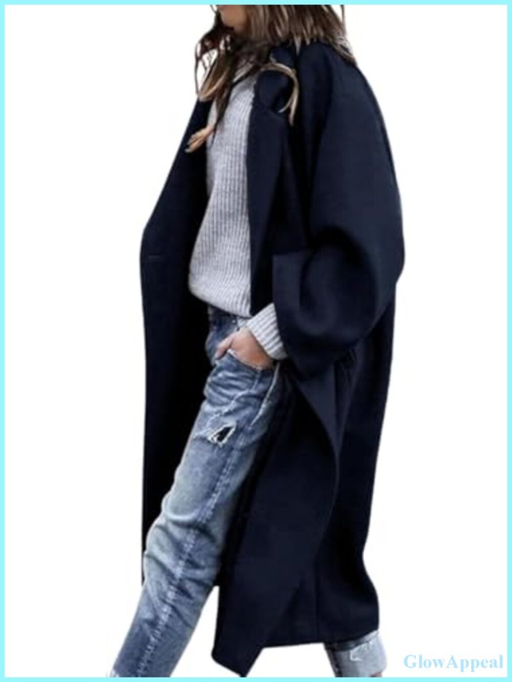 Women's Wool Pea Coat Notch Lapel Long Sleeve Winter Trench